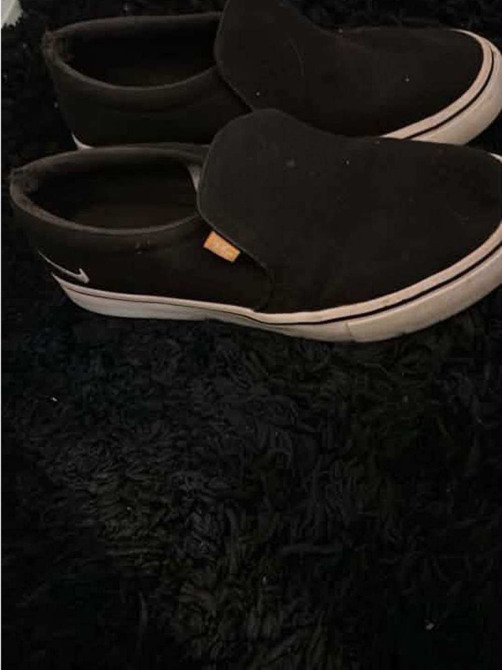 Nike Black Slip-On Canvas Loafers with White Sole